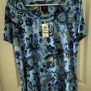 Floral Blue Women's Top J M Collection